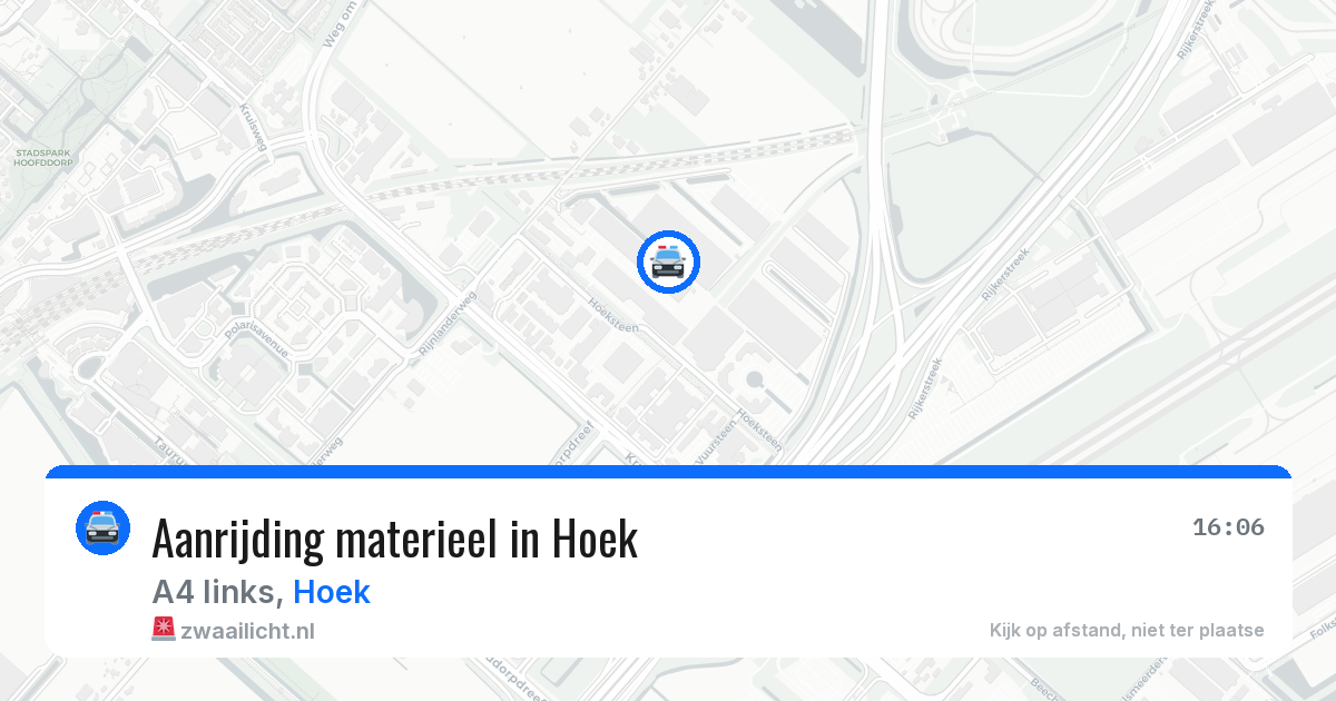 Aanrijding materieel in Hoek — 18 jul 2026