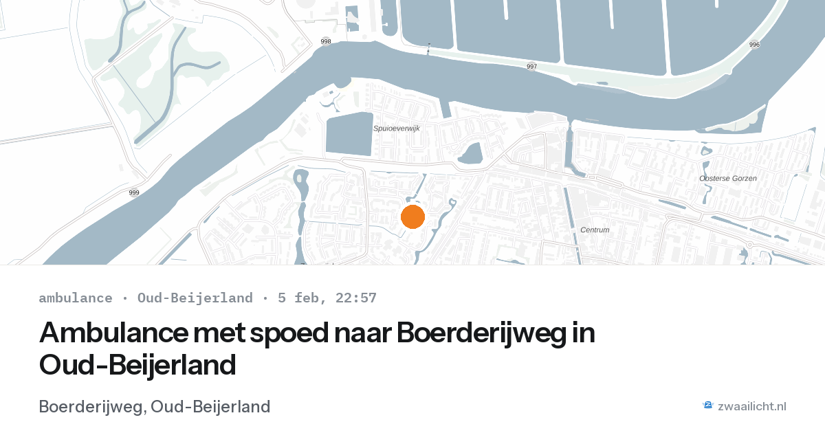 Ambulance met spoed naar Boerderijweg in Oud-Beijerland — 5 feb 2026