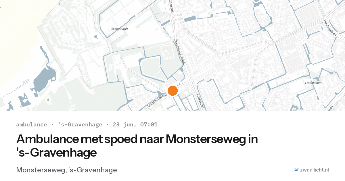 Ambulance met spoed naar Monsterseweg in 's-Gravenhage — 23 jun 2026