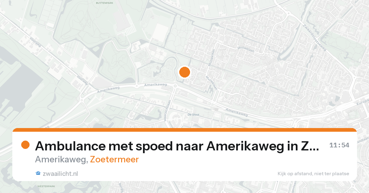 Ambulance met spoed naar Amerikaweg in Zoetermeer — 18 aug 2026