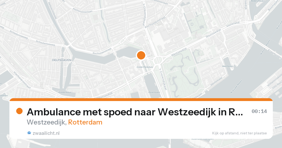 Ambulance met spoed naar Westzeedijk in Rotterdam — 16 aug 2026