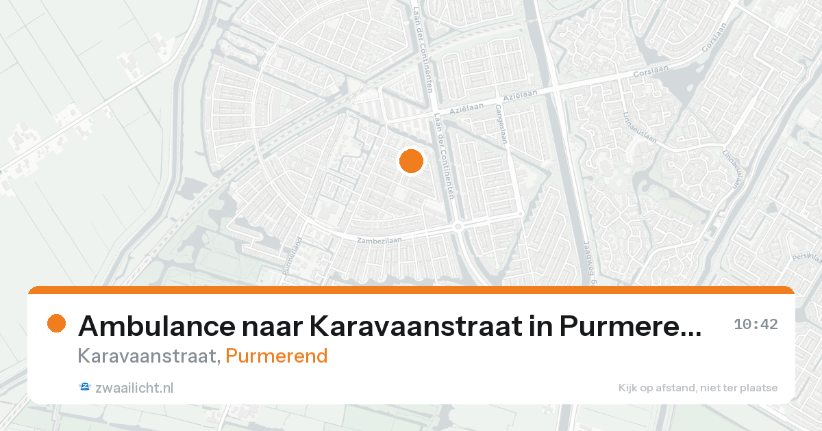 Ambulance naar Karavaanstraat in Purmerend — 19 aug 2026