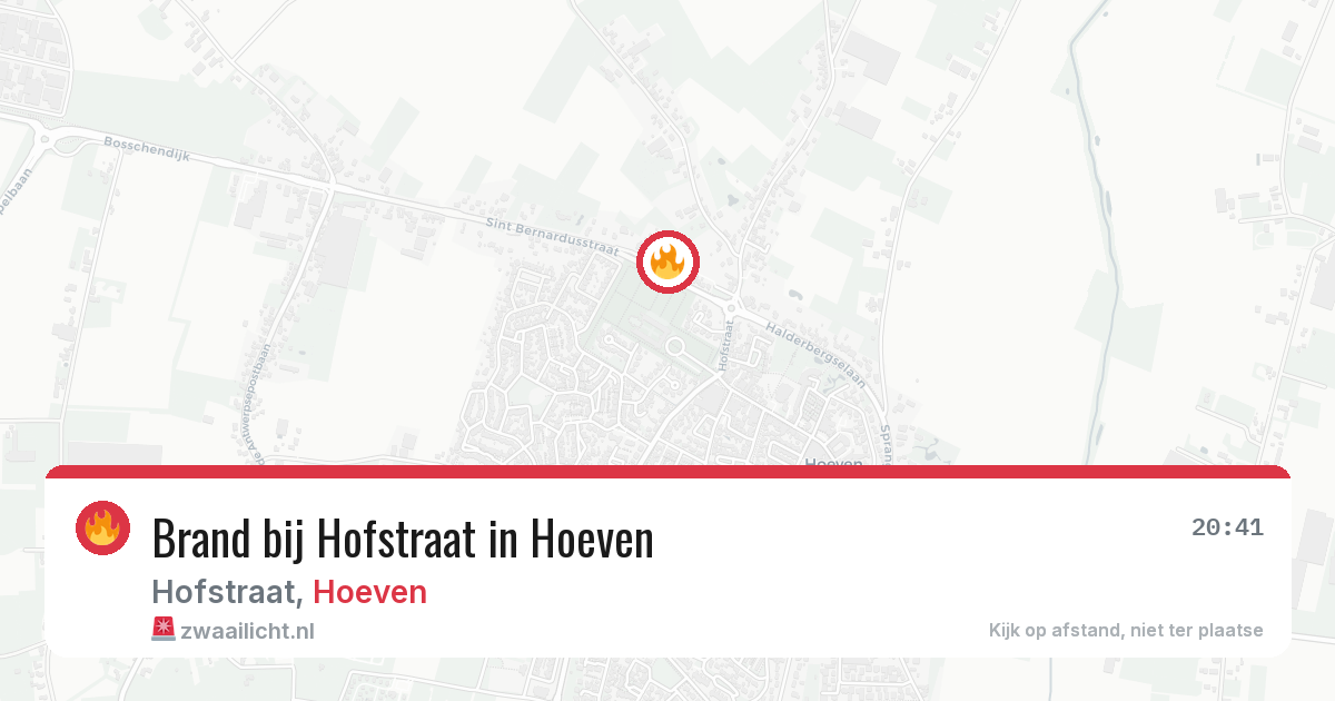 Brand bij Hofstraat in Hoeven — 27 jun 2026