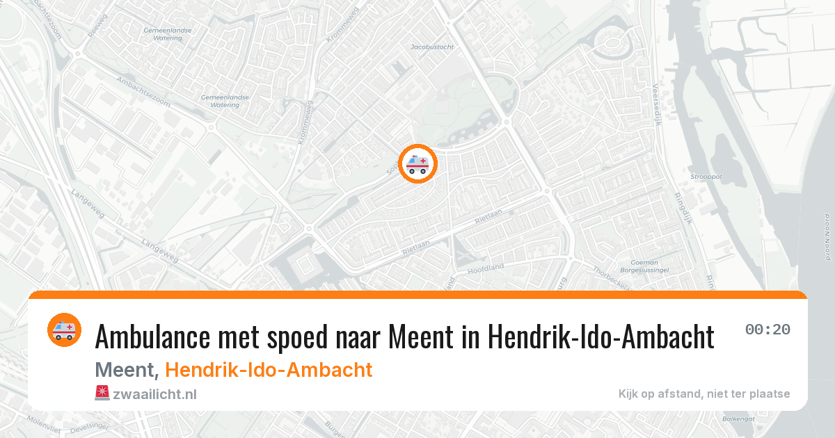 Ambulance met spoed naar Meent in Hendrik-Ido-Ambacht — 21 jun 2026