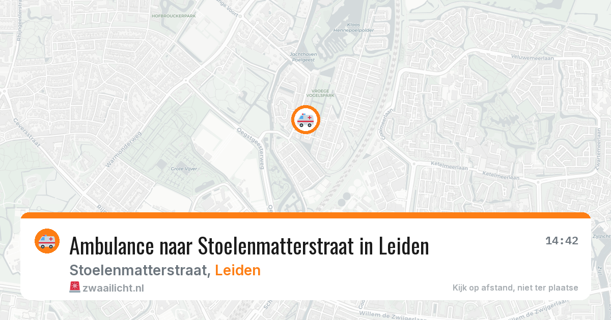 Ambulance naar Stoelenmatterstraat in Leiden — 28 jul 2026