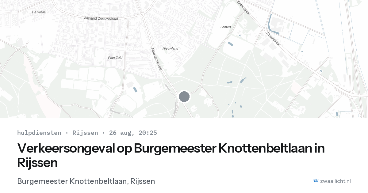 Verkeersongeval op Burgemeester Knottenbeltlaan in Rijssen — 26 aug 2026