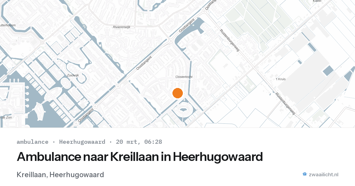 Ambulance naar Kreillaan in Heerhugowaard — 20 mrt 2026