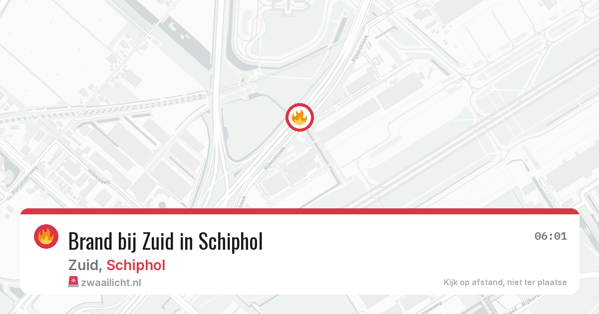 Brand bij Zuid in Schiphol — 18 apr 2026