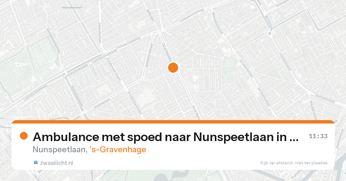Ambulance met spoed naar Nunspeetlaan in 's-Gravenhage — 21 aug 2026
