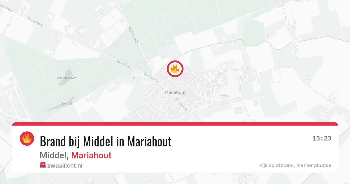Brand bij Middel in Mariahout — 22 jul 2026