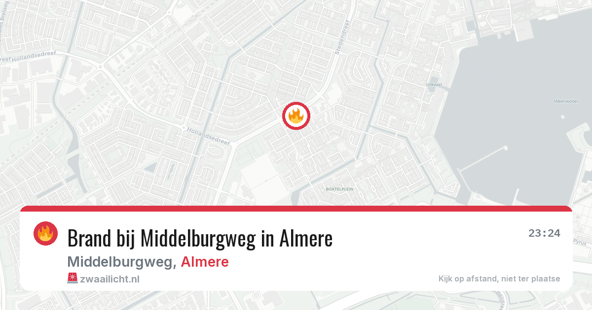 Brand bij Middelburgweg in Almere — 19 jun 2026