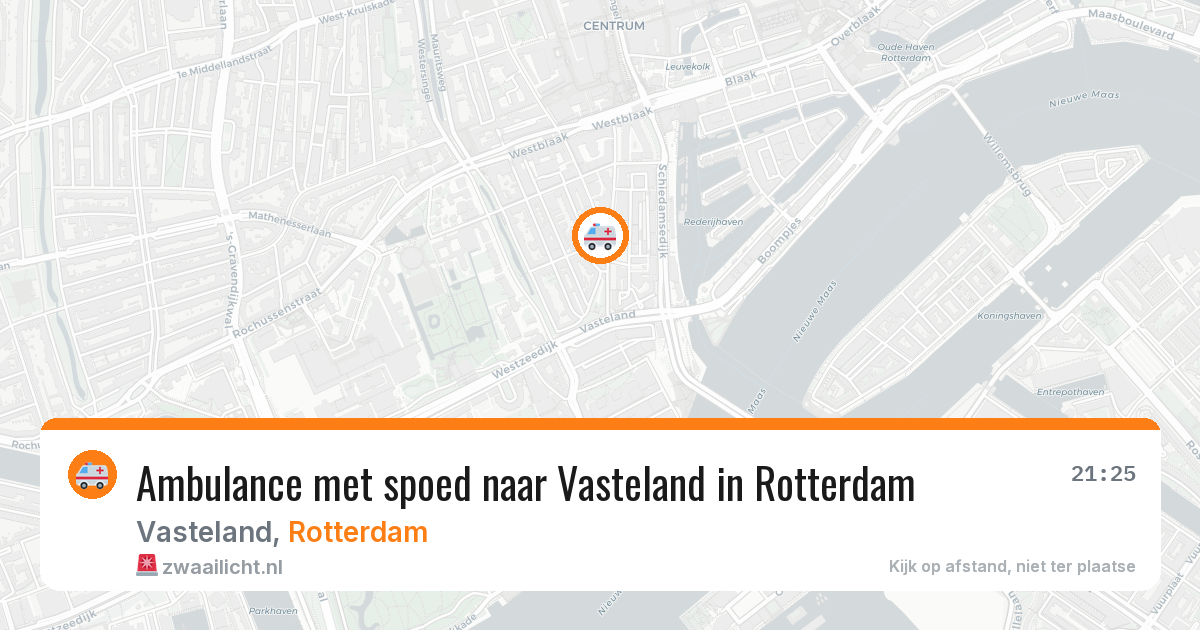 Ambulance met spoed naar Vasteland in Rotterdam — 25 mei 2026