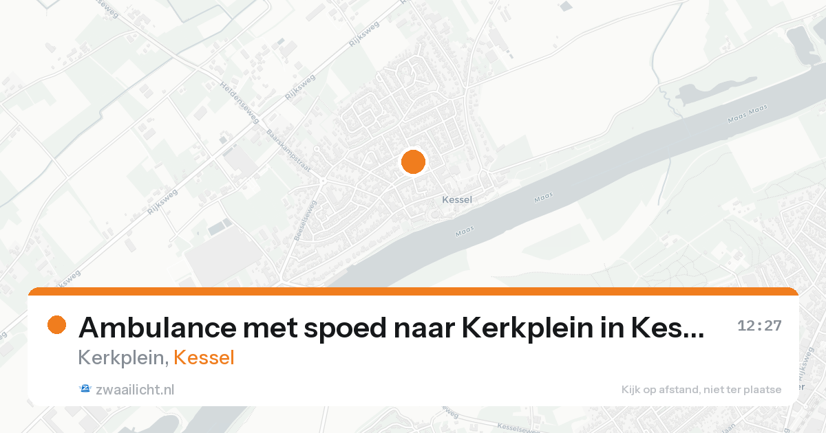 Ambulance met spoed naar Kerkplein in Kessel — 14 aug 2026