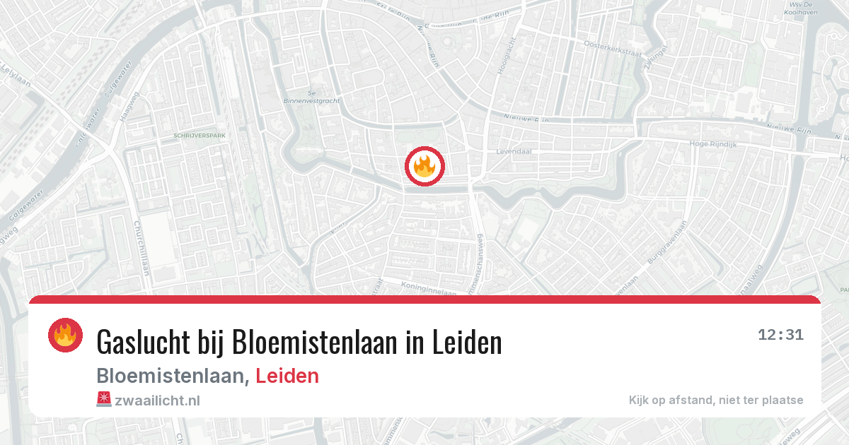 Gaslucht bij Bloemistenlaan in Leiden — 16 mei 2026