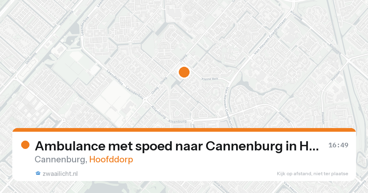 Ambulance met spoed naar Cannenburg in Hoofddorp — 27 mei 2026