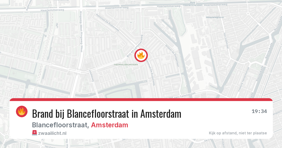 Brand bij Blancefloorstraat in Amsterdam — 1 jun 2026