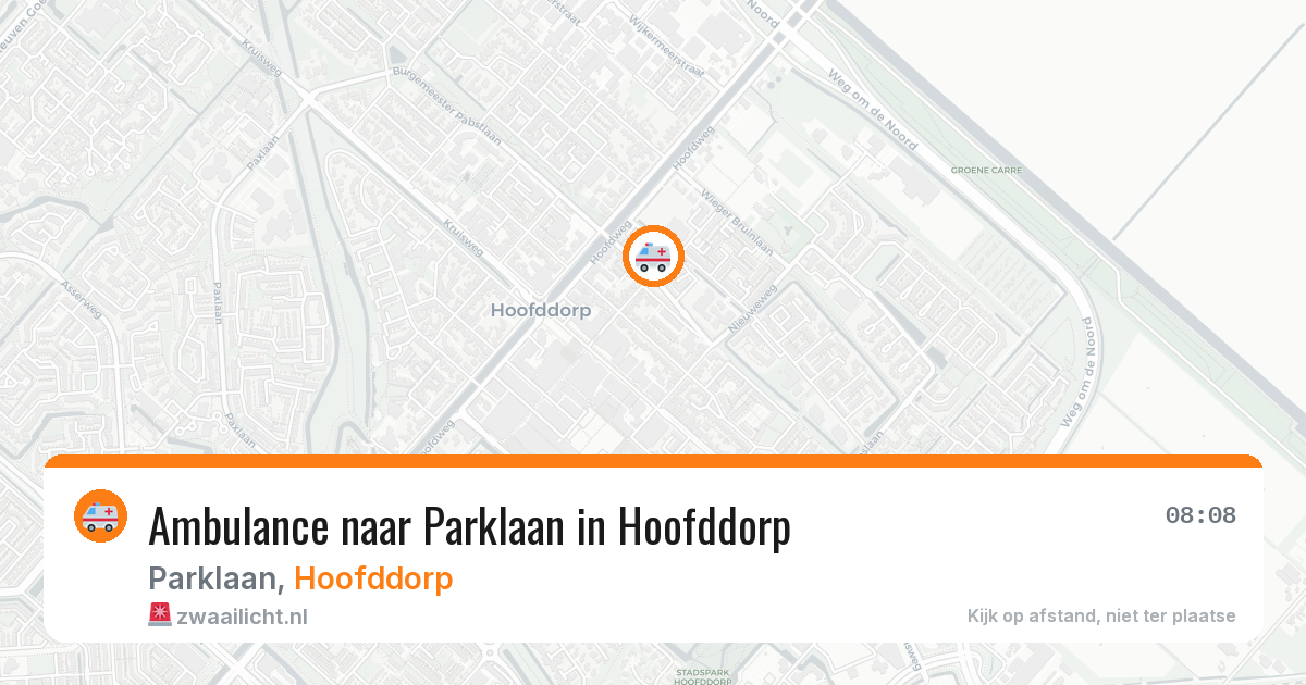 Ambulance naar Parklaan in Hoofddorp — 6 aug 2026