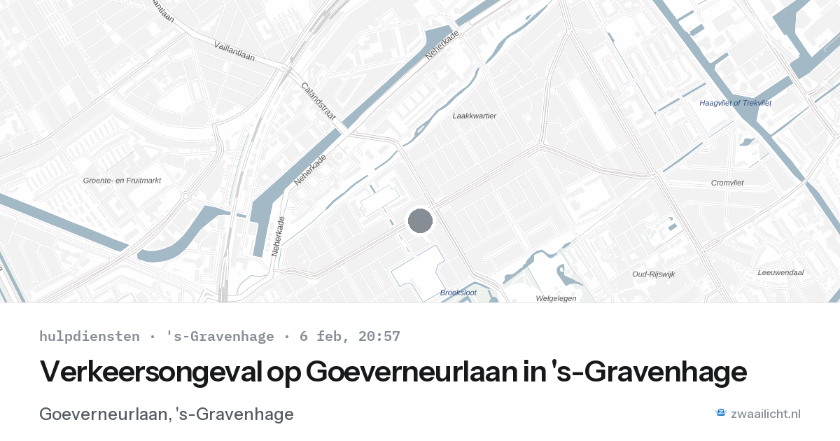 Verkeersongeval op Goeverneurlaan in 's-Gravenhage — 6 feb 2026