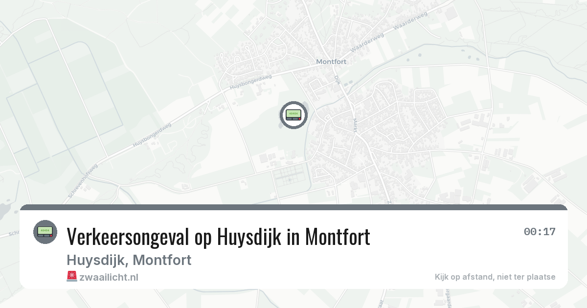 Verkeersongeval op Huysdijk in Montfort — 12 jul 2026