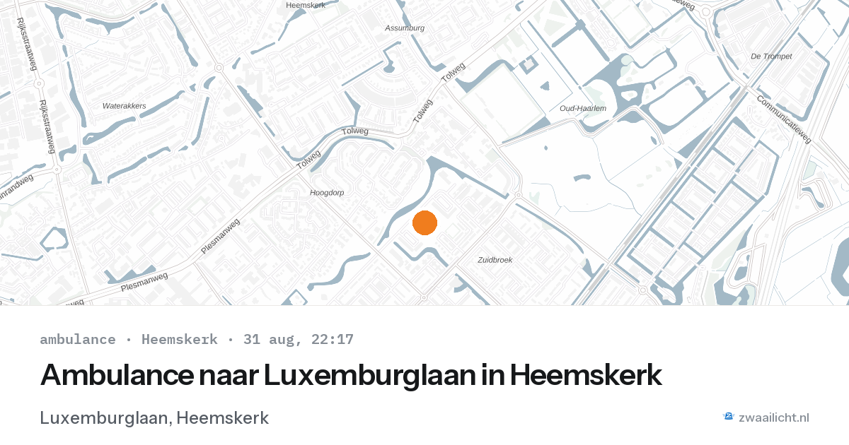 Ambulance naar Luxemburglaan in Heemskerk — 31 aug 2026