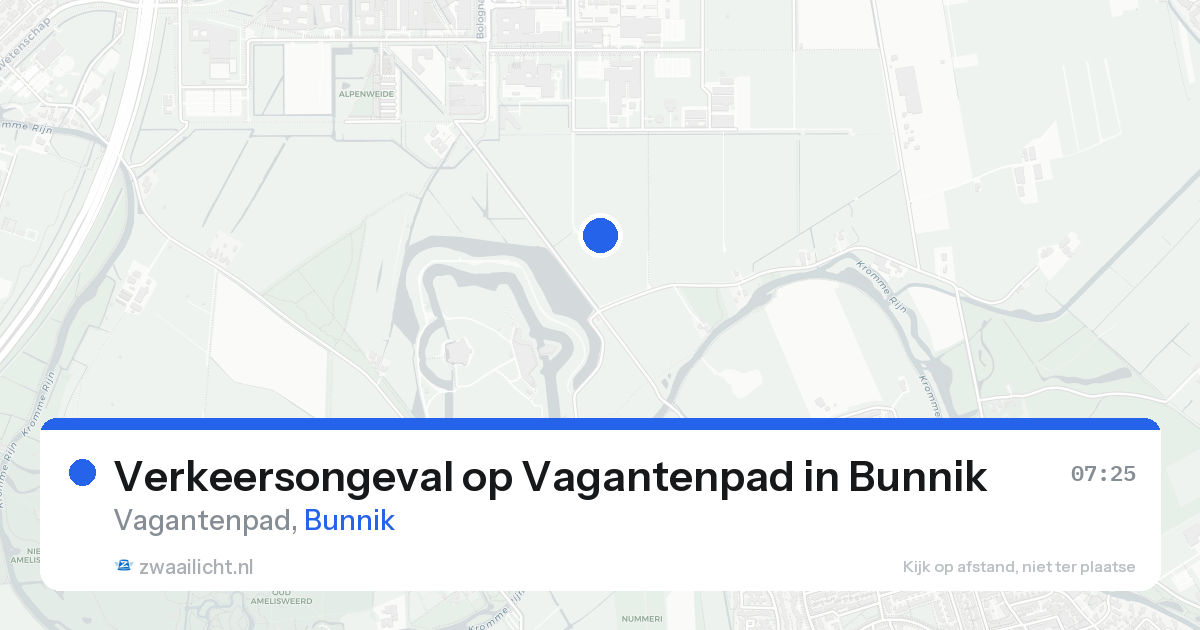 Verkeersongeval op Vagantenpad in Bunnik — 20 aug 2026
