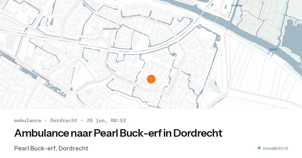Ambulance naar Pearl Buck-erf in Dordrecht — 20 jun 2026