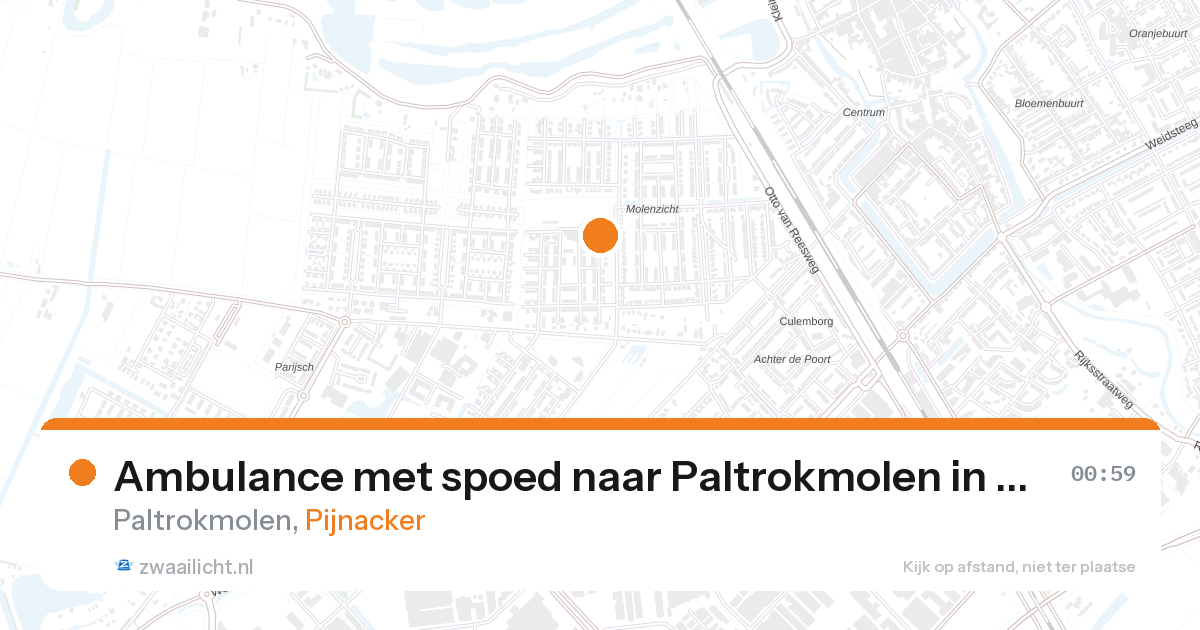 Ambulance met spoed naar Paltrokmolen in Pijnacker — 19 jan 2026
