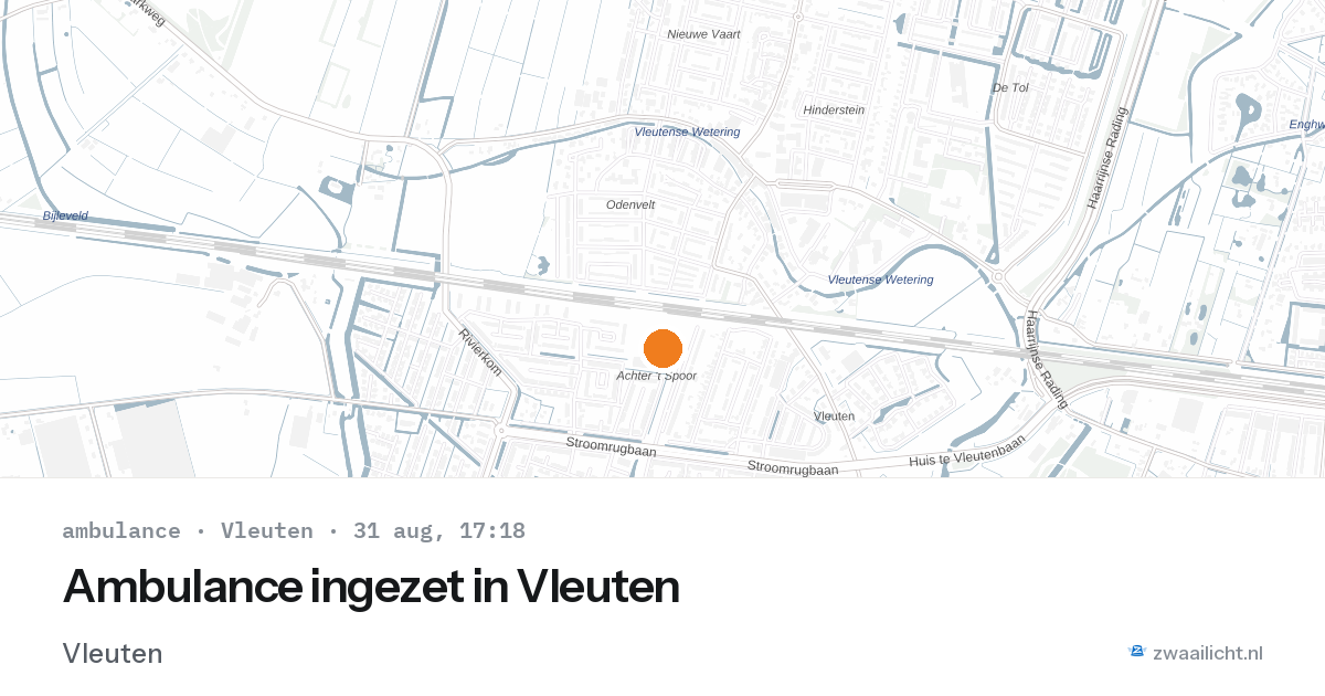 Ambulance ingezet in Vleuten — 31 aug 2026