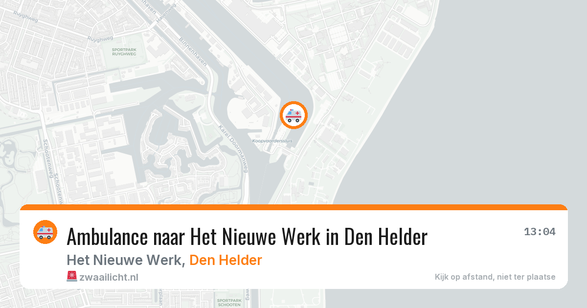 Ambulance naar Het Nieuwe Werk in Den Helder — 10 jun 2026