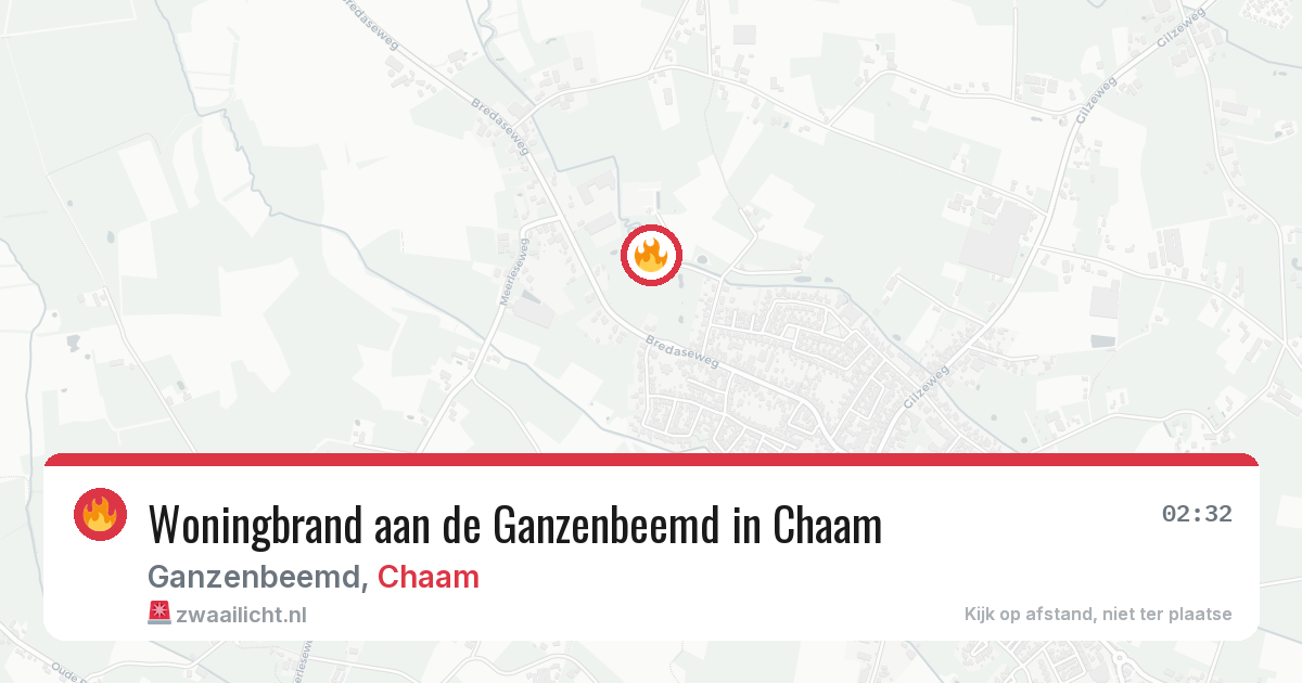 Woningbrand aan de Ganzenbeemd in Chaam — 13 mei 2026