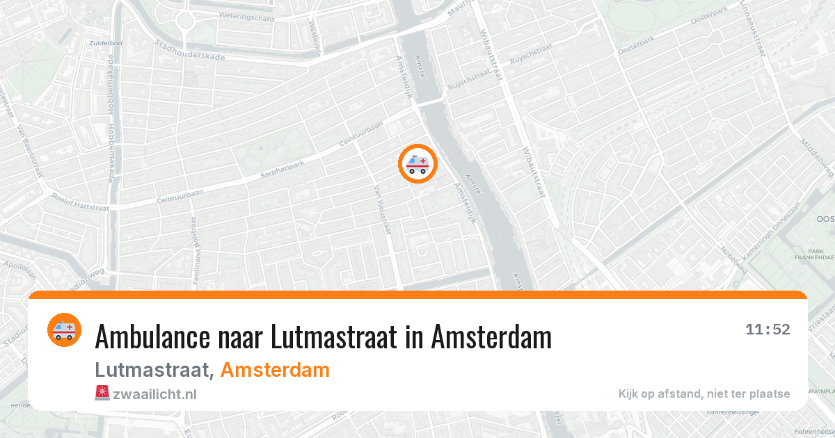 Ambulance naar Lutmastraat in Amsterdam — 6 jul 2026
