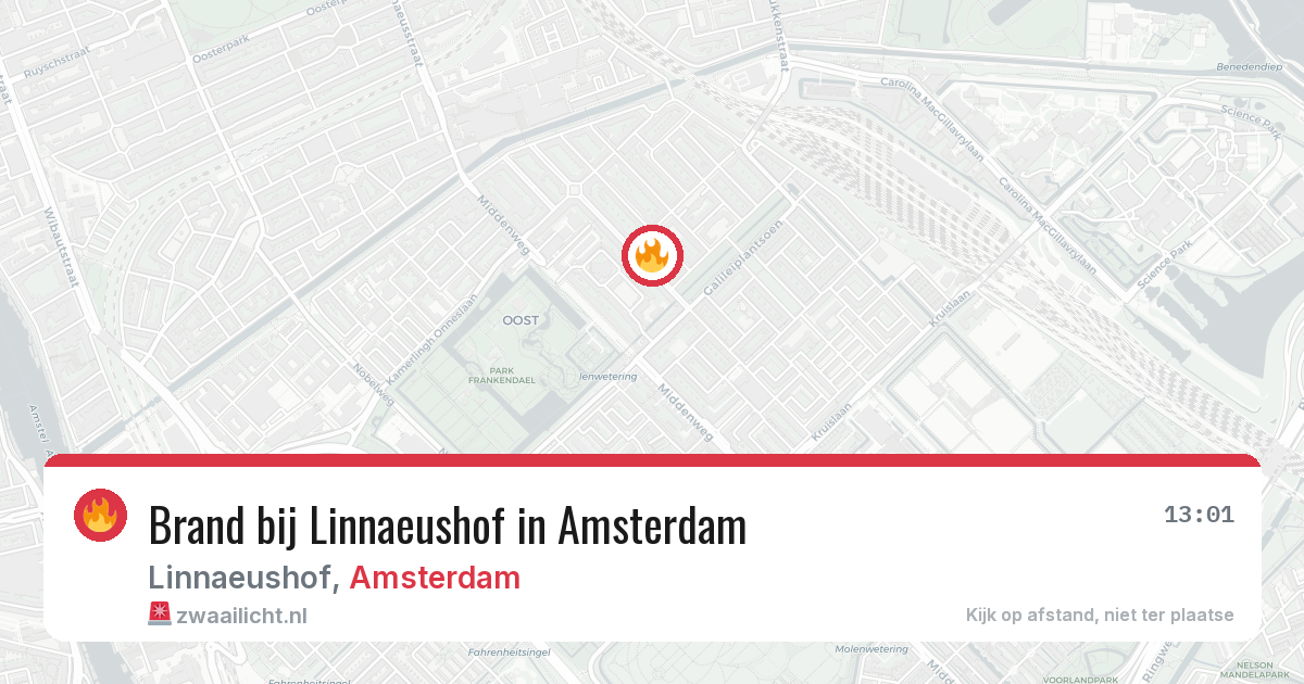 Brand bij Linnaeushof in Amsterdam — 3 aug 2026