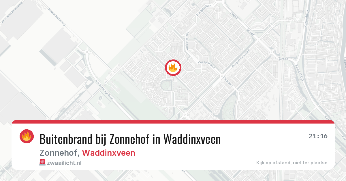 Buitenbrand bij Zonnehof in Waddinxveen — 3 apr 2026