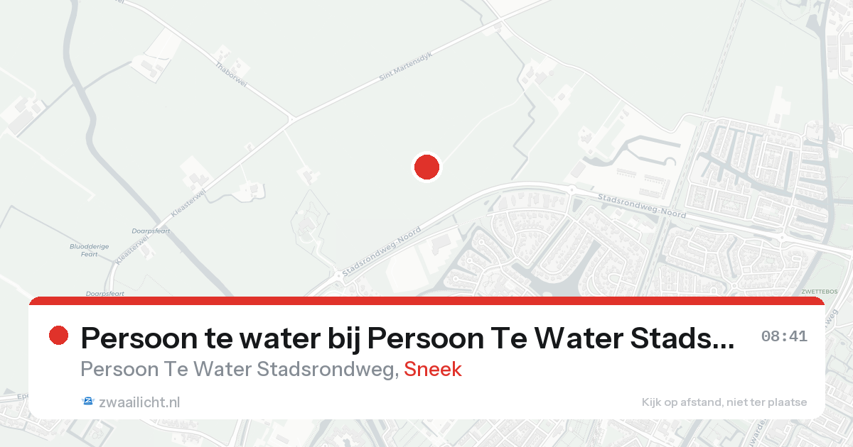 Persoon te water bij Persoon Te Water Stadsrondweg in Sneek — 20 aug 2026