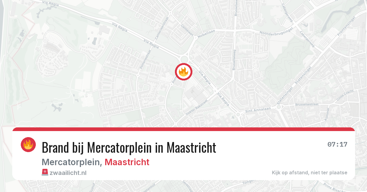 Brand bij Mercatorplein in Maastricht — 31 jul 2026