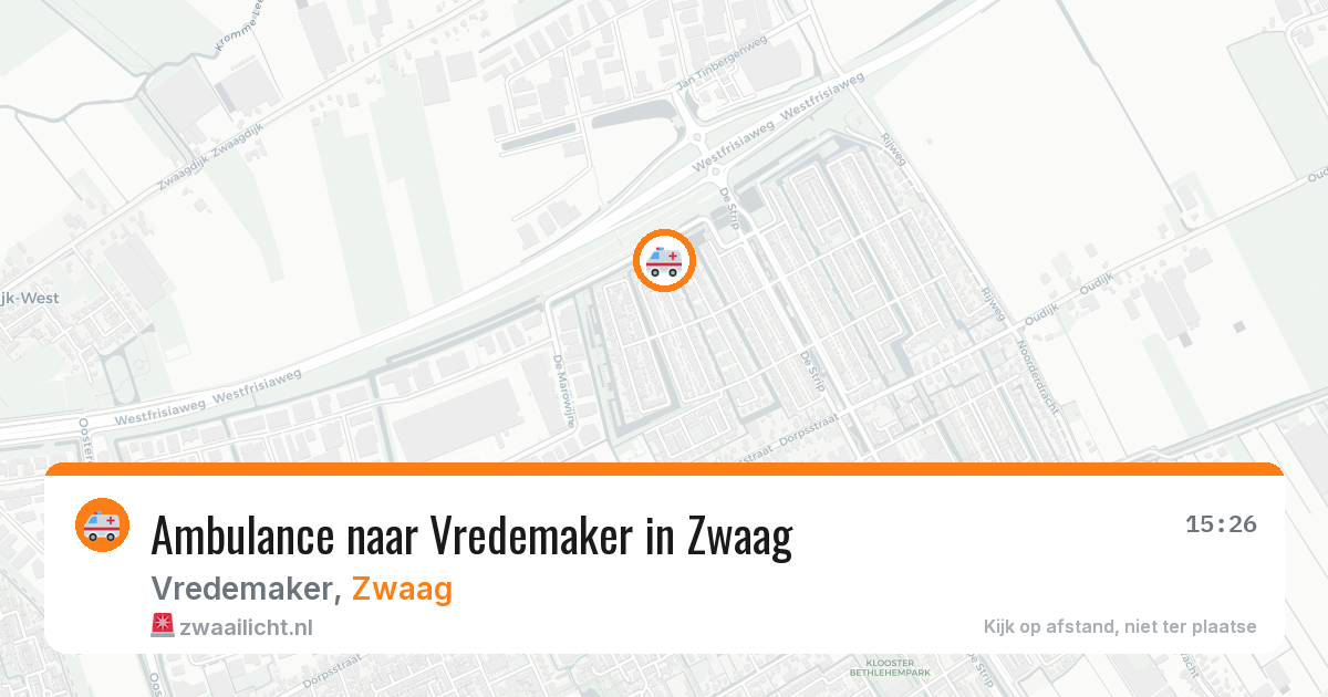 Ambulance naar Vredemaker in Zwaag — 11 mei 2026