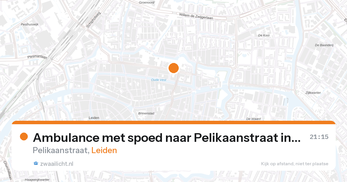 Ambulance met spoed naar Pelikaanstraat in Leiden — 26 aug 2026