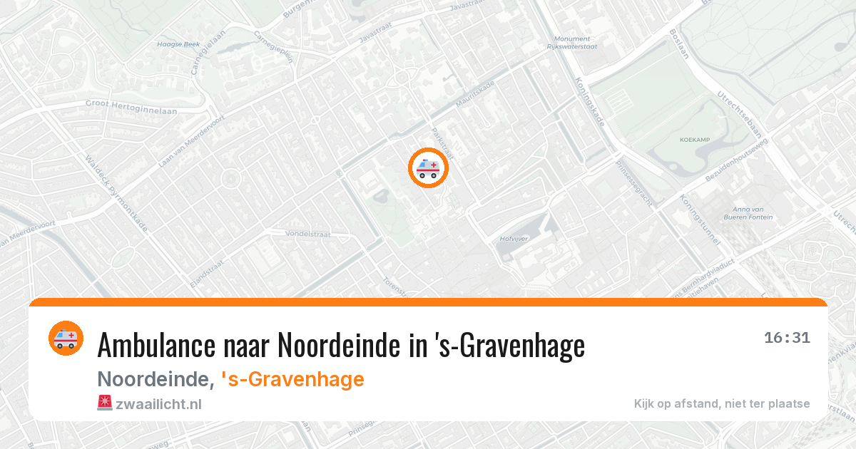 Ambulance naar Noordeinde in 's-Gravenhage — 2 jun 2026