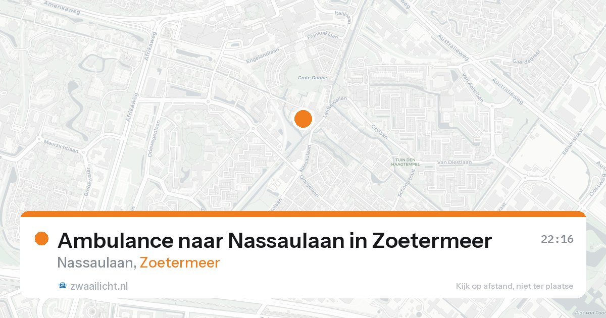 Ambulance naar Nassaulaan in Zoetermeer — 15 aug 2026