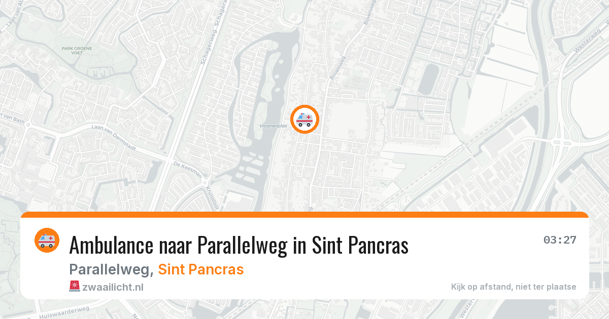 Ambulance naar Parallelweg in Sint Pancras — 17 mrt 2026
