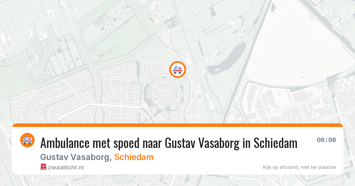 Ambulance met spoed naar Gustav Vasaborg in Schiedam — 20 jun 2026