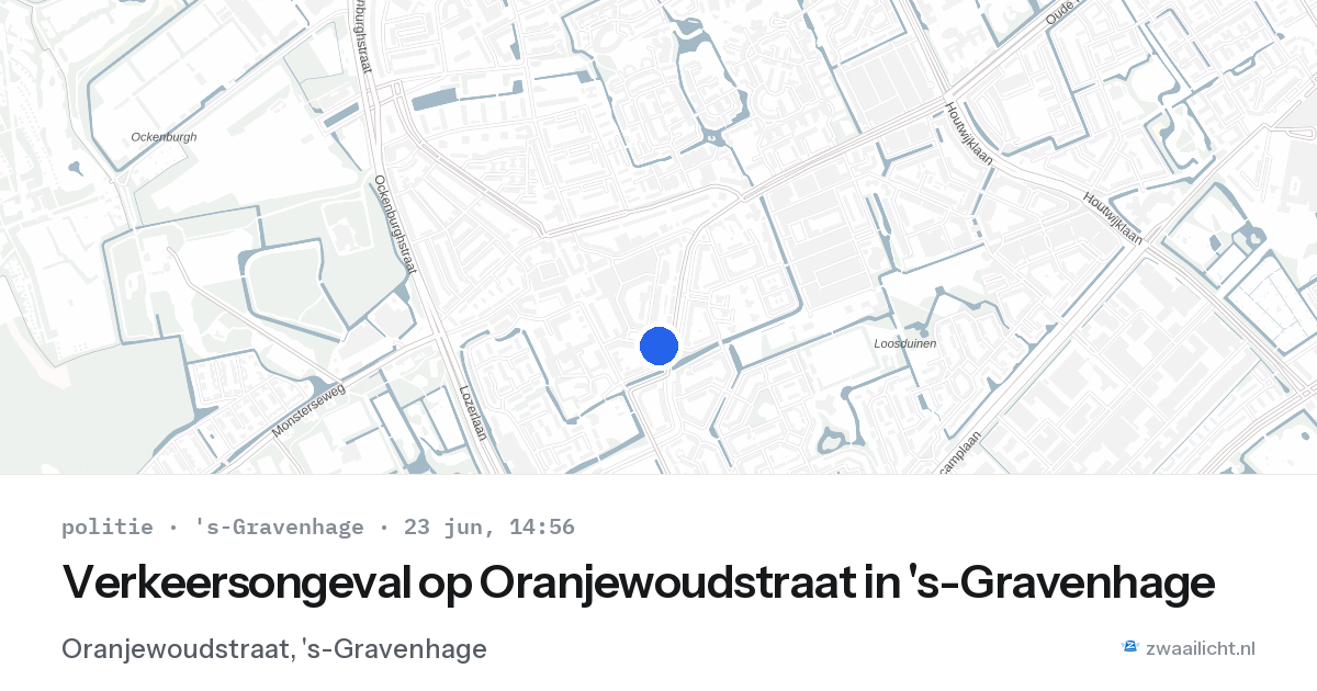 Verkeersongeval op Oranjewoudstraat in 's-Gravenhage — 23 jun 2026
