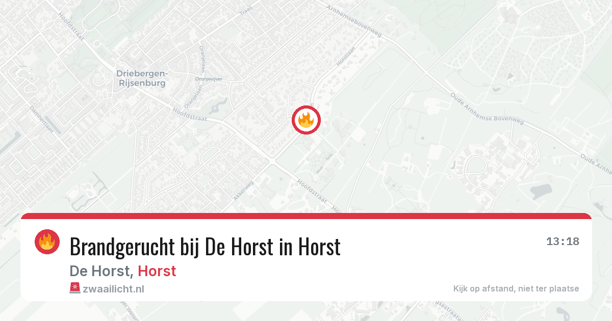 Brandgerucht bij De Horst in Horst — 26 jul 2026