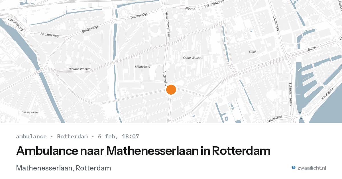 Ambulance naar Mathenesserlaan in Rotterdam — 6 feb 2026