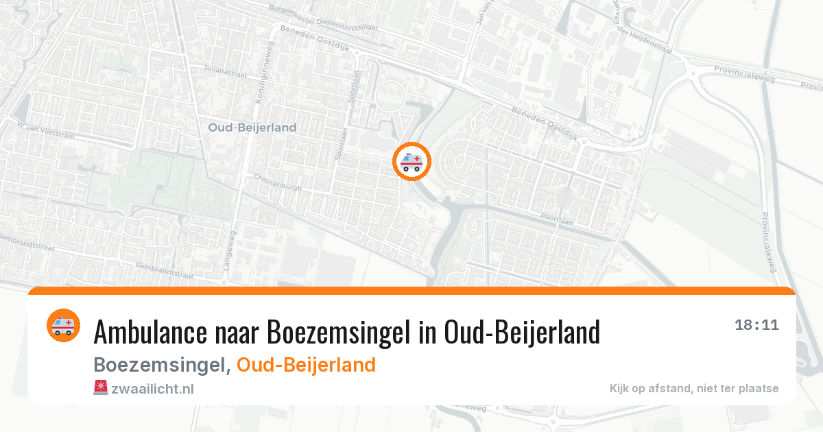 Ambulance naar Boezemsingel in Oud-Beijerland — 28 mrt 2026