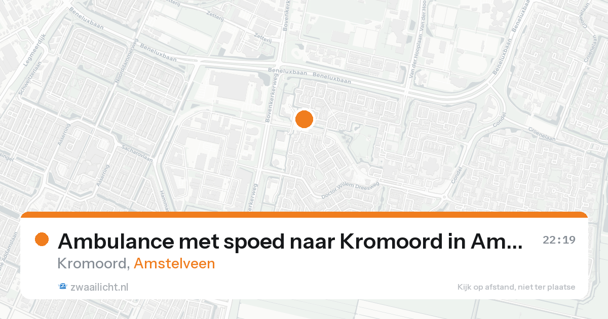 Ambulance met spoed naar Kromoord in Amstelveen — 17 aug 2026