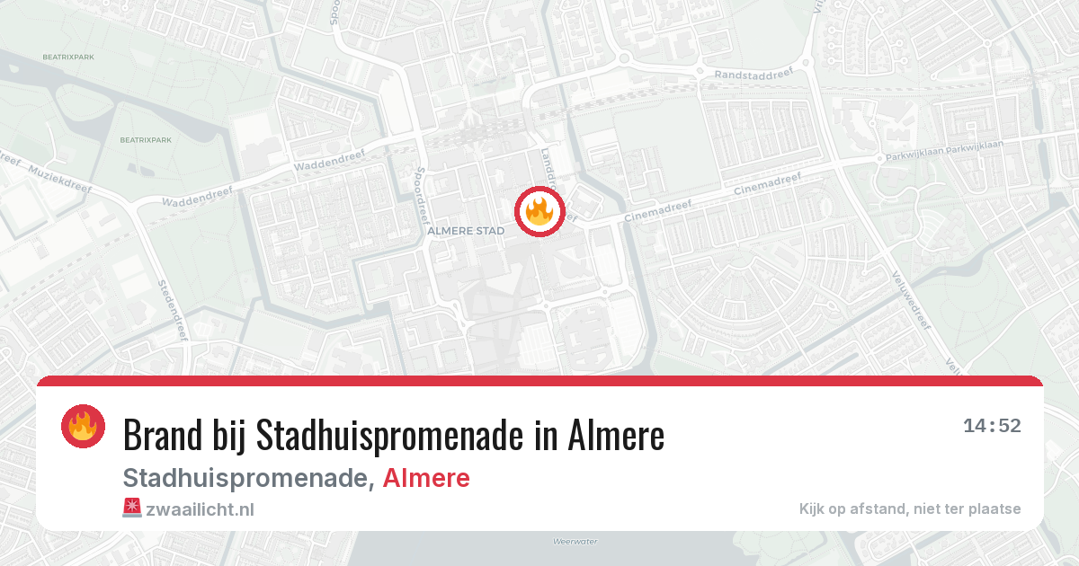 Brand bij Stadhuispromenade in Almere — 27 mei 2026