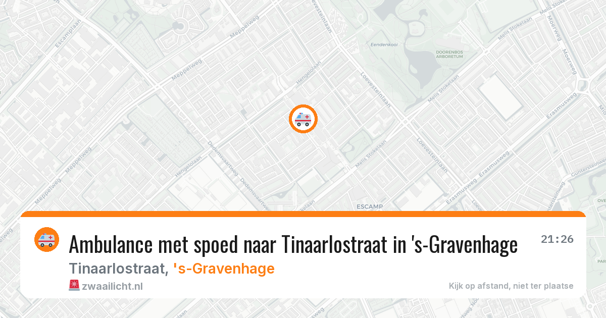 Ambulance met spoed naar Tinaarlostraat in 's-Gravenhage — 15 feb 2026