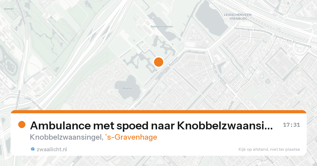 Ambulance met spoed naar Knobbelzwaansingel in 's-Gravenhage — 21 aug 2026