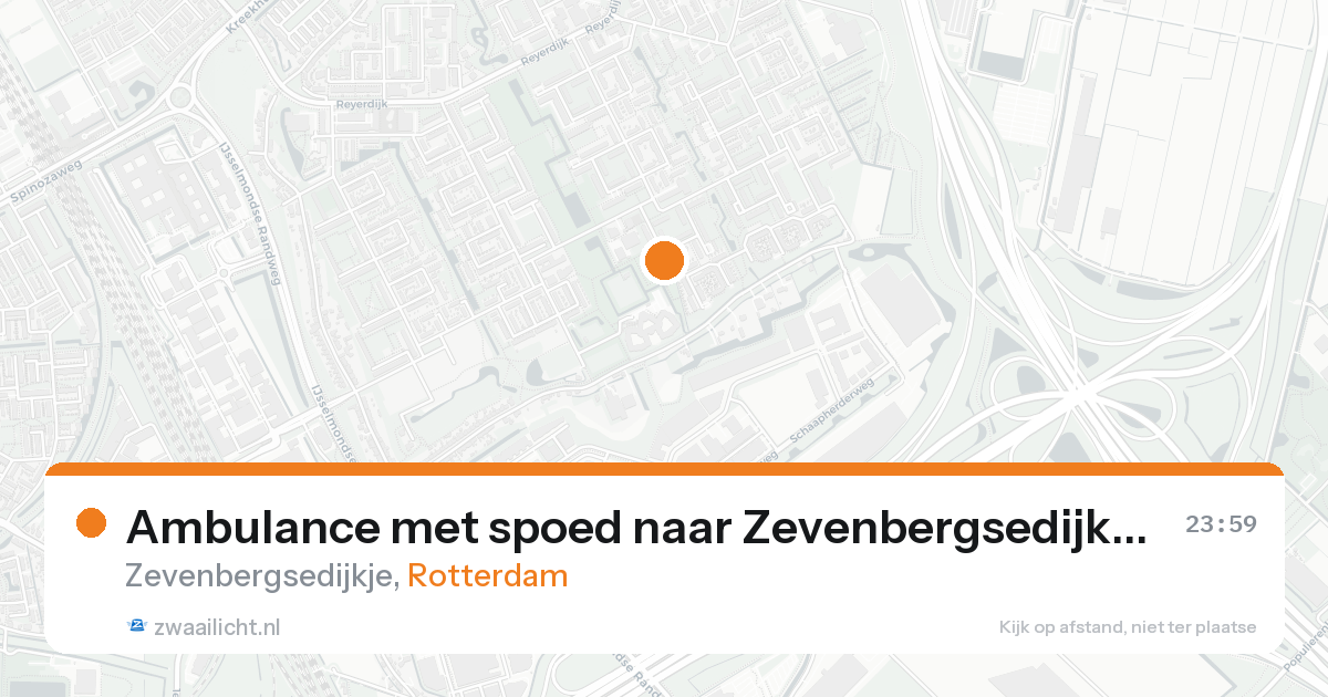 Ambulance met spoed naar Zevenbergsedijkje in Rotterdam — 22 aug 2026